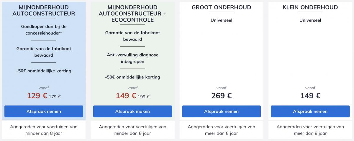 onderhoud auto prijs smering olieverversing groot onderhoud klein onderhoud